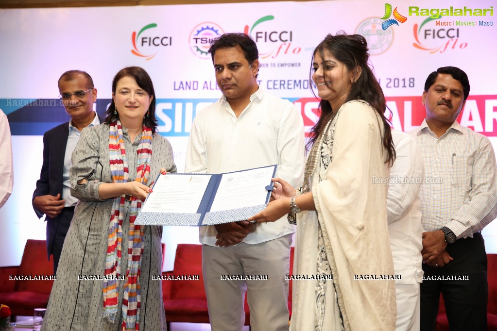 KT Rama Rao launches FLO TSIIC Industrial Park and handed over land allotment letters to 18 FLO Women Entrepreneurs