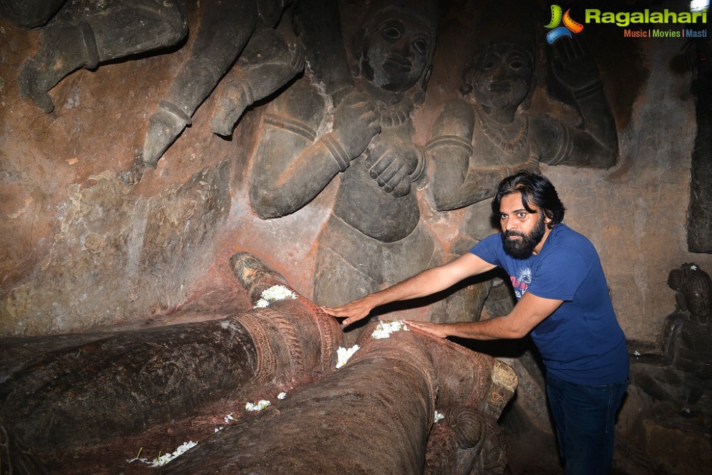 Pawan Kalyan at Ananta Padmanabha Swamy Temple Undavalli Caves