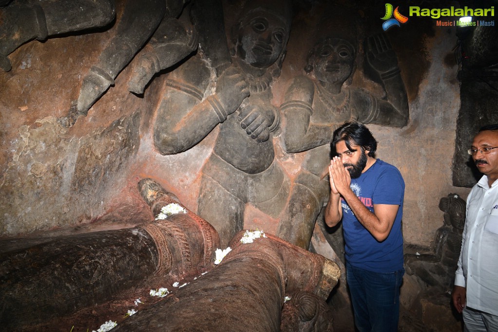 Pawan Kalyan at Ananta Padmanabha Swamy Temple Undavalli Caves