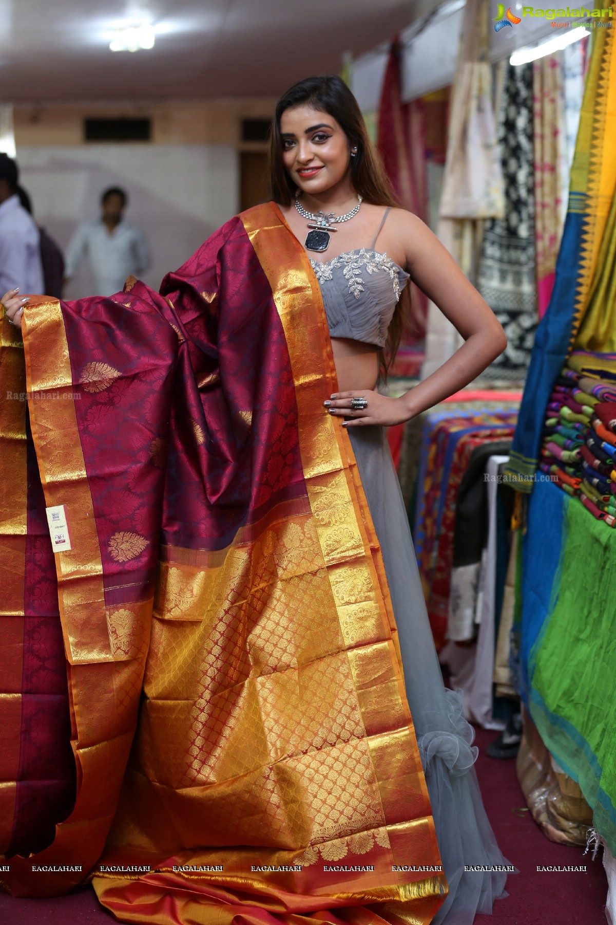 Indian Silk Expo Launch by Ashi Roy Ttown upcoming actress at Sri Satya Sai Nigamagamam