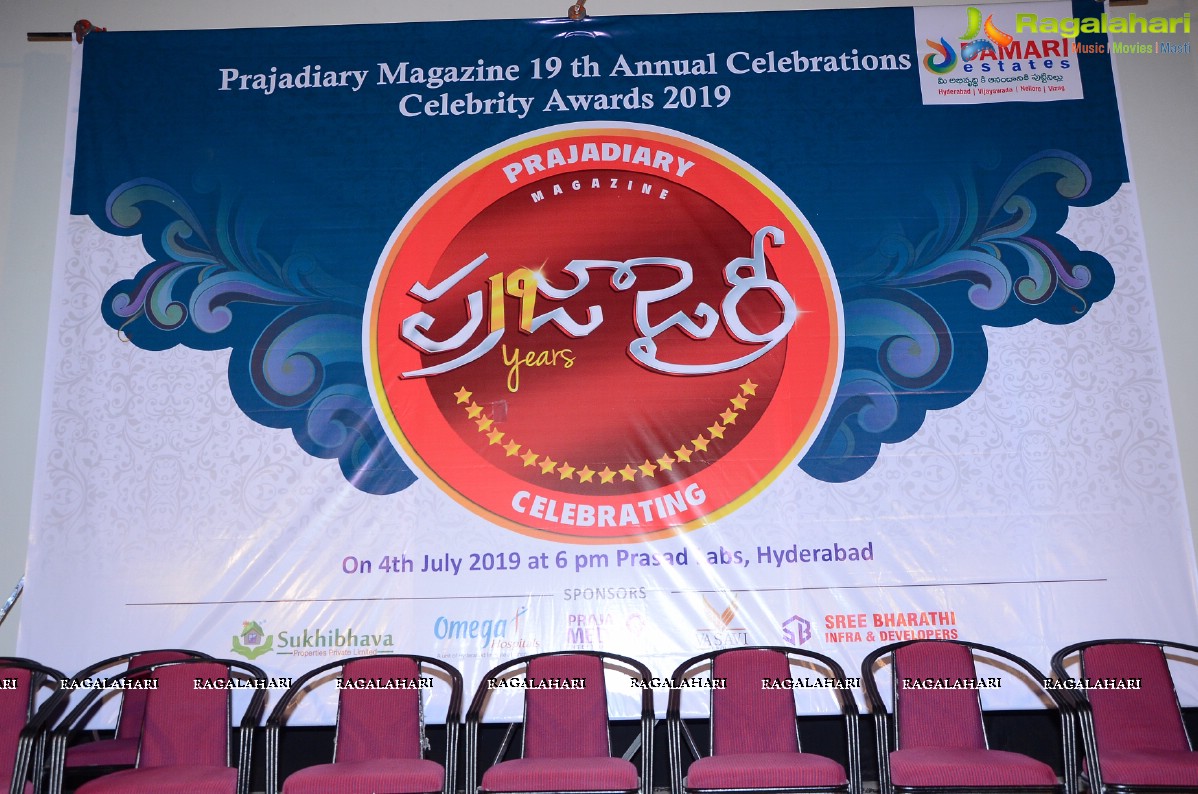 Prajadiary Magazine 19th Annual Celebrations Celebrity Awards 2019 Press Meet