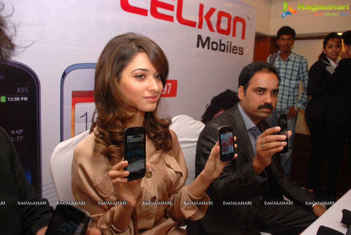 Tamanna launches Celkon 1GHz Android Mobiles