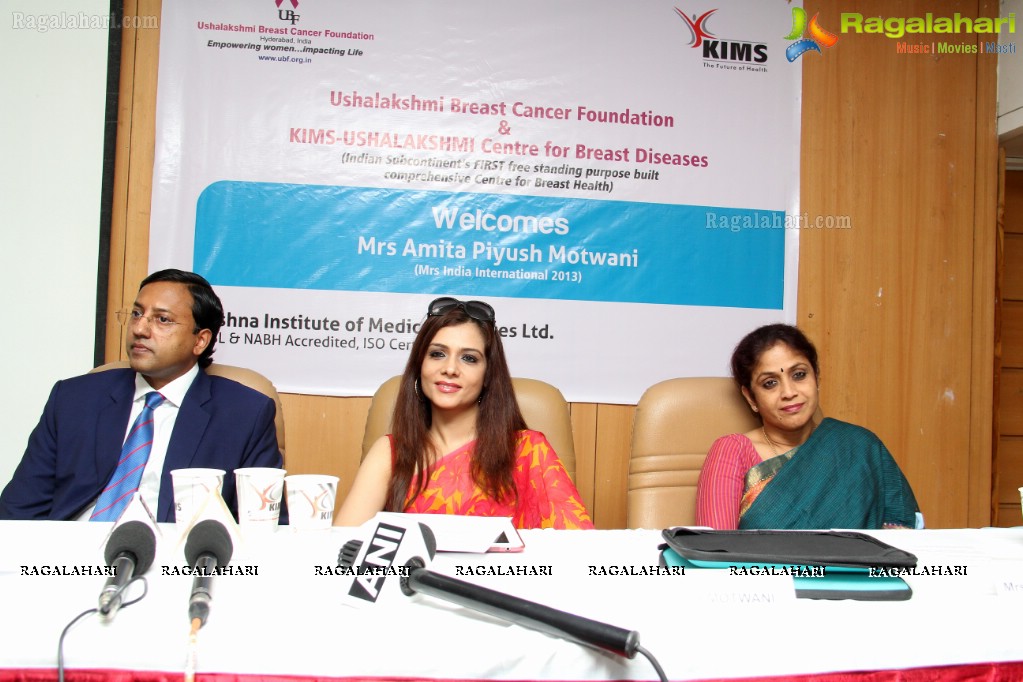Amita Piyush Motwani,  Mrs India International 2013 addresses Breast Cancer Support Group