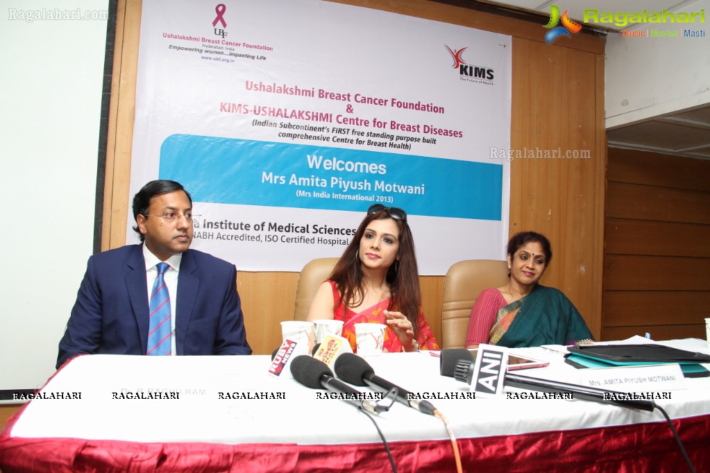 Amita Piyush Motwani,  Mrs India International 2013 addresses Breast Cancer Support Group