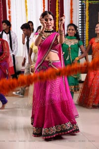 Nisha Aggarwal in Hot Pink Half Saree