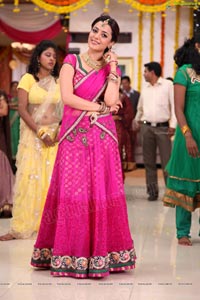 Nisha Aggarwal in Hot Pink Half Saree