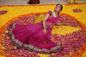 Nisha Aggarwal in Hot Pink Half Saree