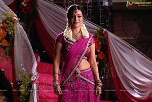 Nisha Aggarwal in Hot Pink Half Saree