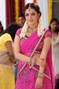 Nisha Aggarwal in Hot Pink Half Saree