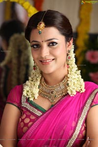 Nisha Aggarwal in Hot Pink Half Saree