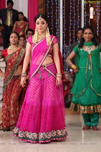 Nisha Aggarwal in Hot Pink Half Saree