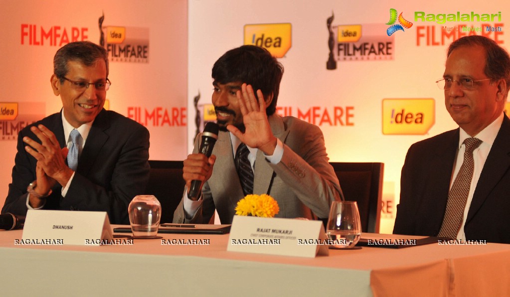 Dhanush at 61st Idea Filmfare Awards 2013 Press Conference