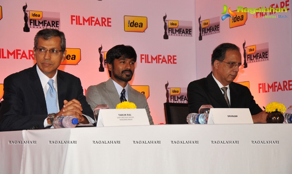 Dhanush at 61st Idea Filmfare Awards 2013 Press Conference