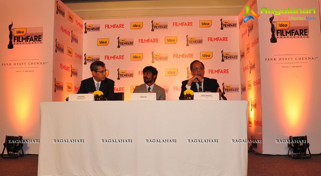 Dhanush at 61st Idea Filmfare Awards 2013 Press Conference