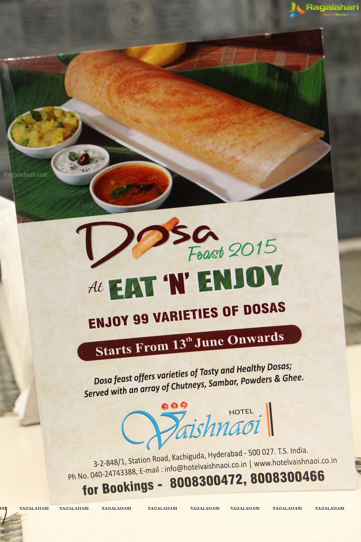 Sri Lekha Reddy launches Dosa Fest 2015 at Hotel Vaishnaoi