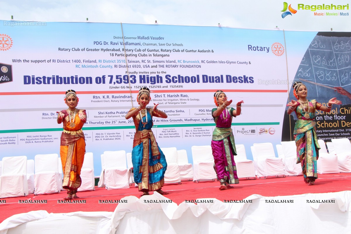 Distribution of High School Dual Desks by Rotary International