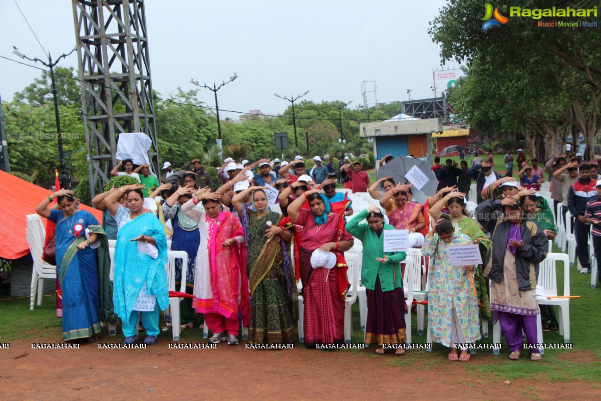 International Yoga Day Celebrations at Sanjeevaiah Park, Hyderabad