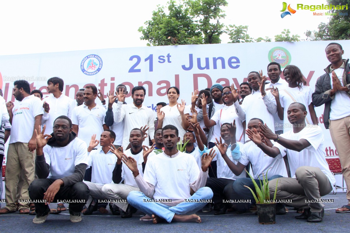 International Yoga Day Celebrations at Sanjeevaiah Park, Hyderabad