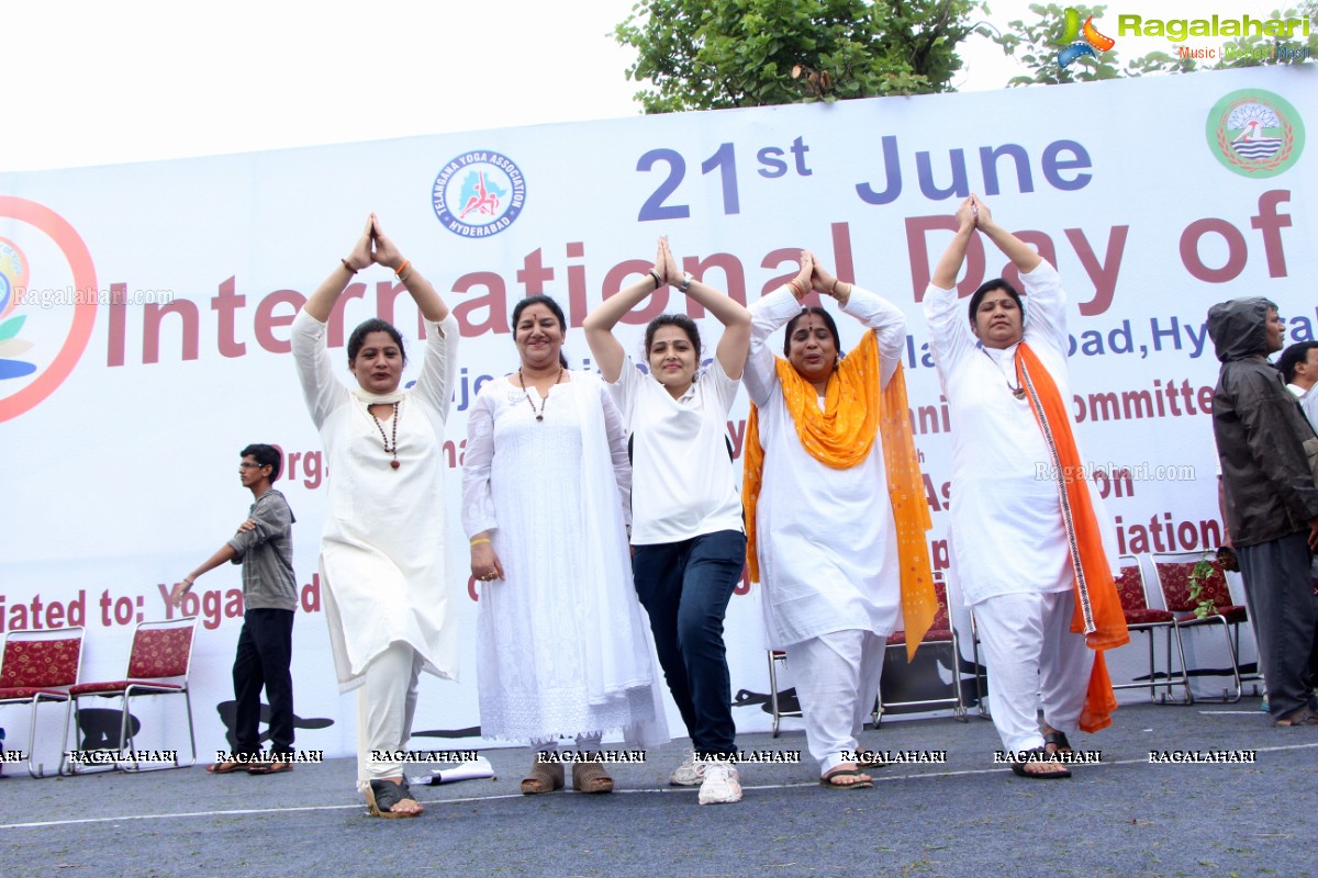 International Yoga Day Celebrations at Sanjeevaiah Park, Hyderabad