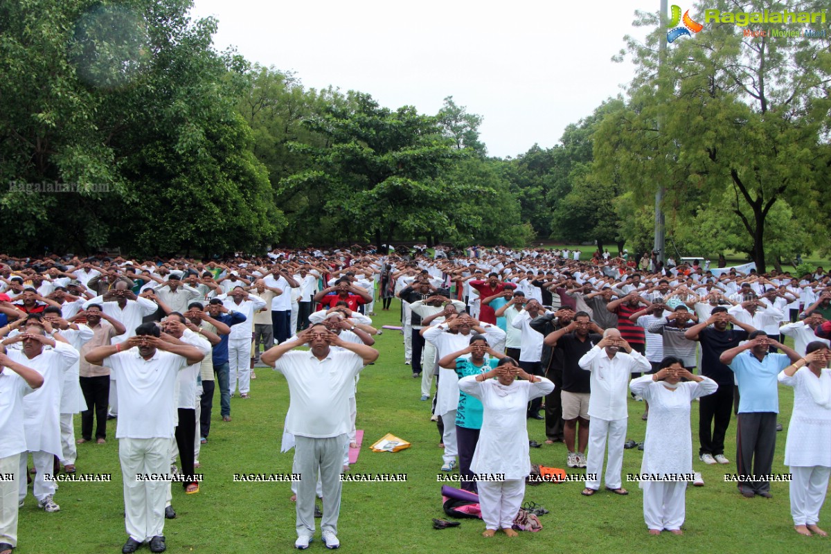 International Yoga Day Celebrations at Sanjeevaiah Park, Hyderabad