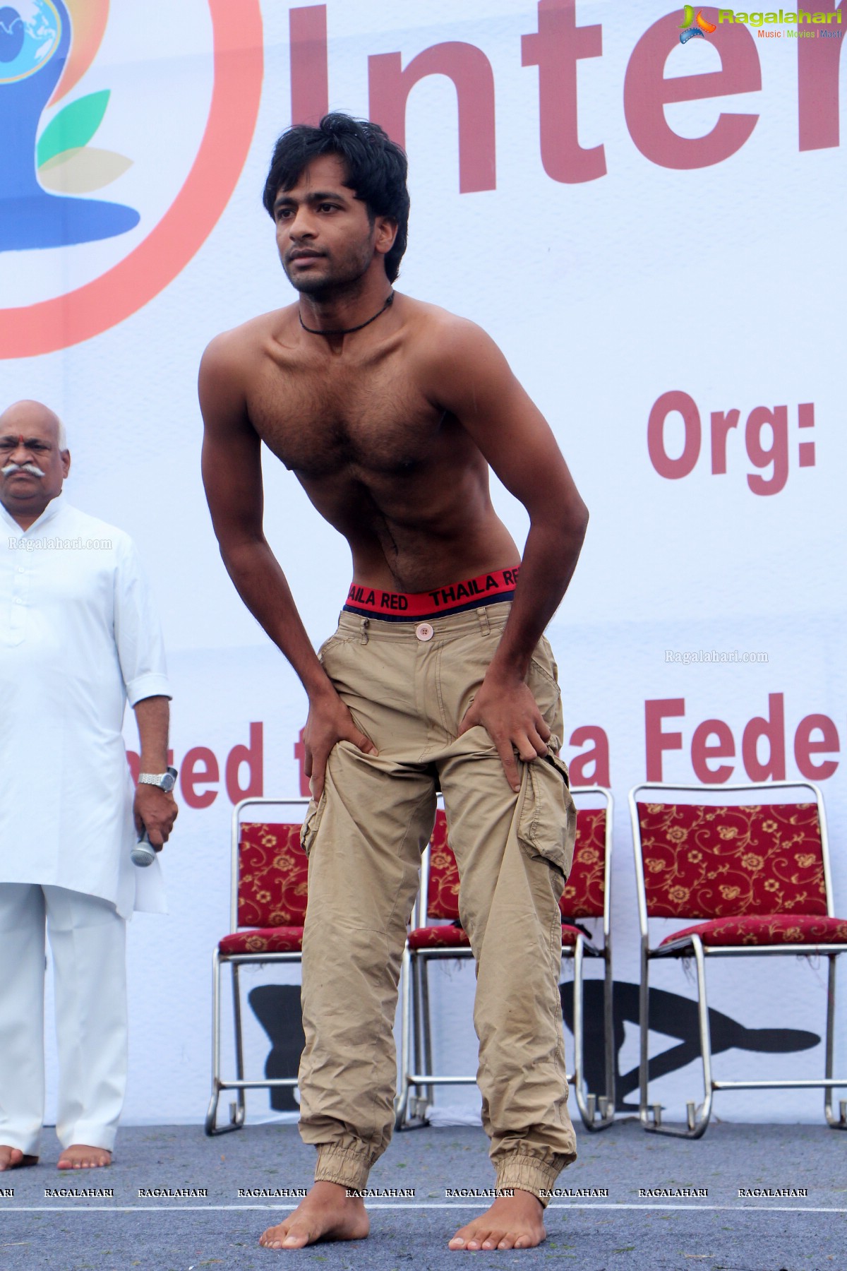 International Yoga Day Celebrations at Sanjeevaiah Park, Hyderabad