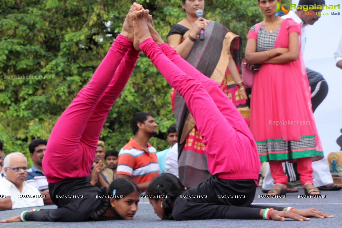 International Yoga Day Celebrations at Sanjeevaiah Park, Hyderabad