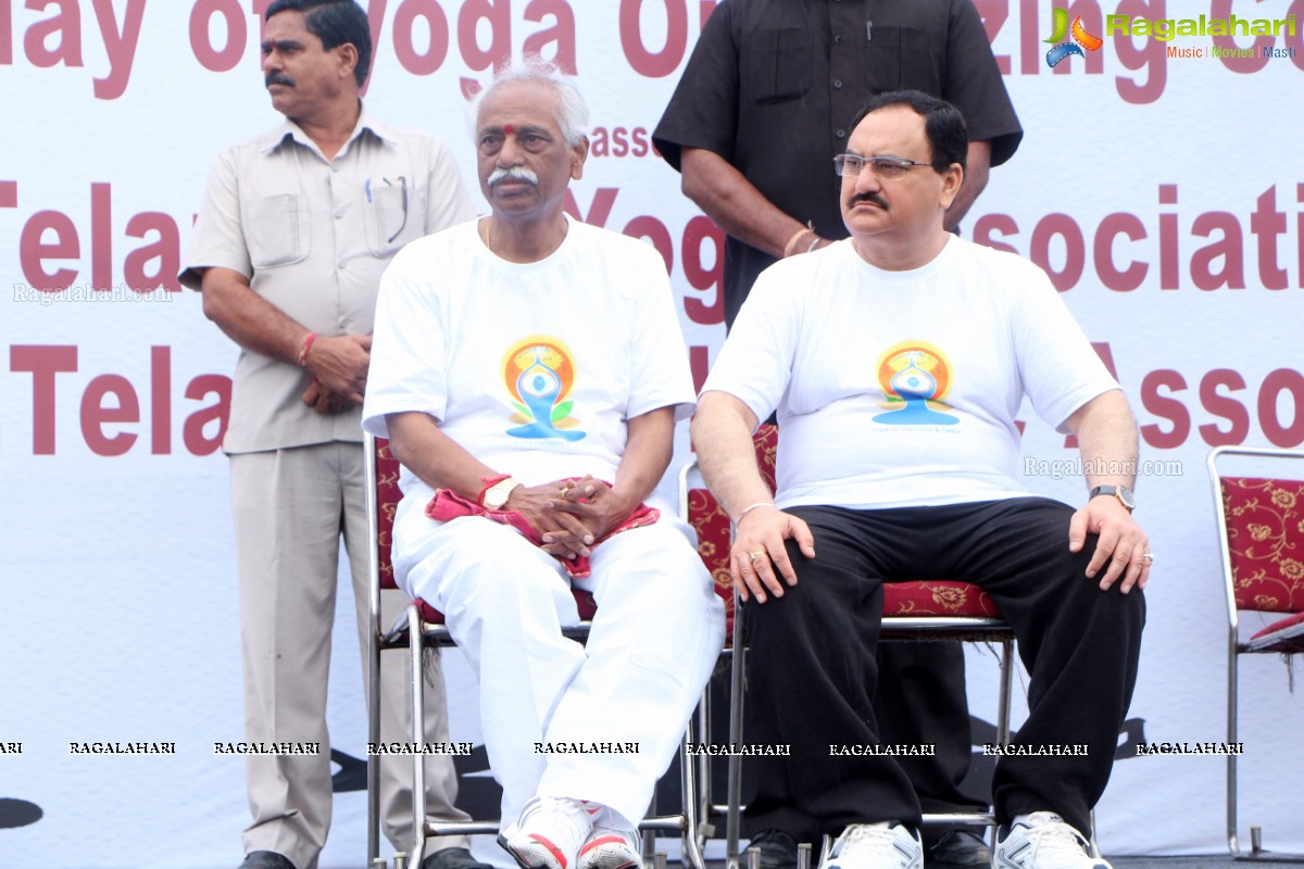 International Yoga Day Celebrations at Sanjeevaiah Park, Hyderabad