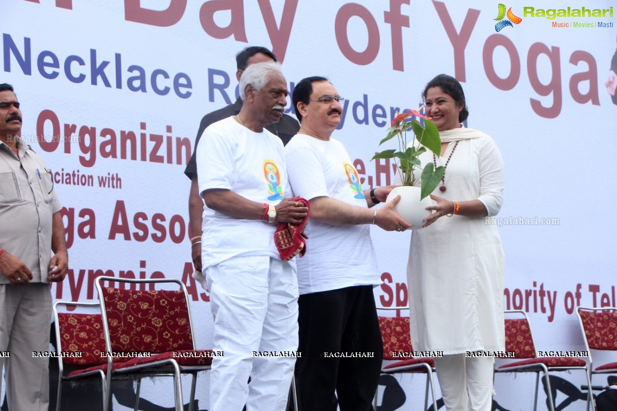 International Yoga Day Celebrations at Sanjeevaiah Park, Hyderabad