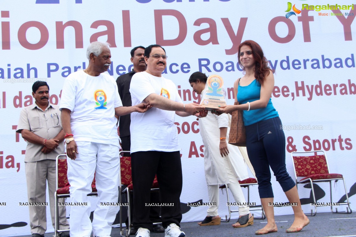 International Yoga Day Celebrations at Sanjeevaiah Park, Hyderabad