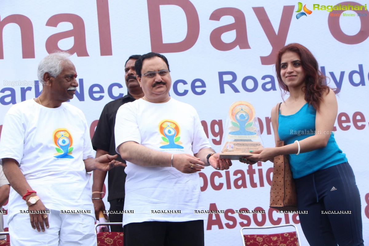 International Yoga Day Celebrations at Sanjeevaiah Park, Hyderabad