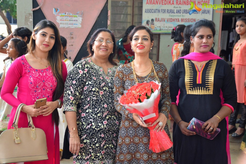 Alka Minda's Birthday with Orphanage Girls at Rainbow Home Govt. School for Girls, Musheerabad, Hyderabad