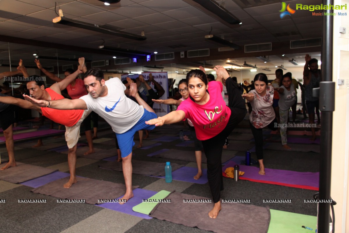 Tarun and Rashmi Gautam at Namaha Yoga, Banjara Hills, Hyderabad