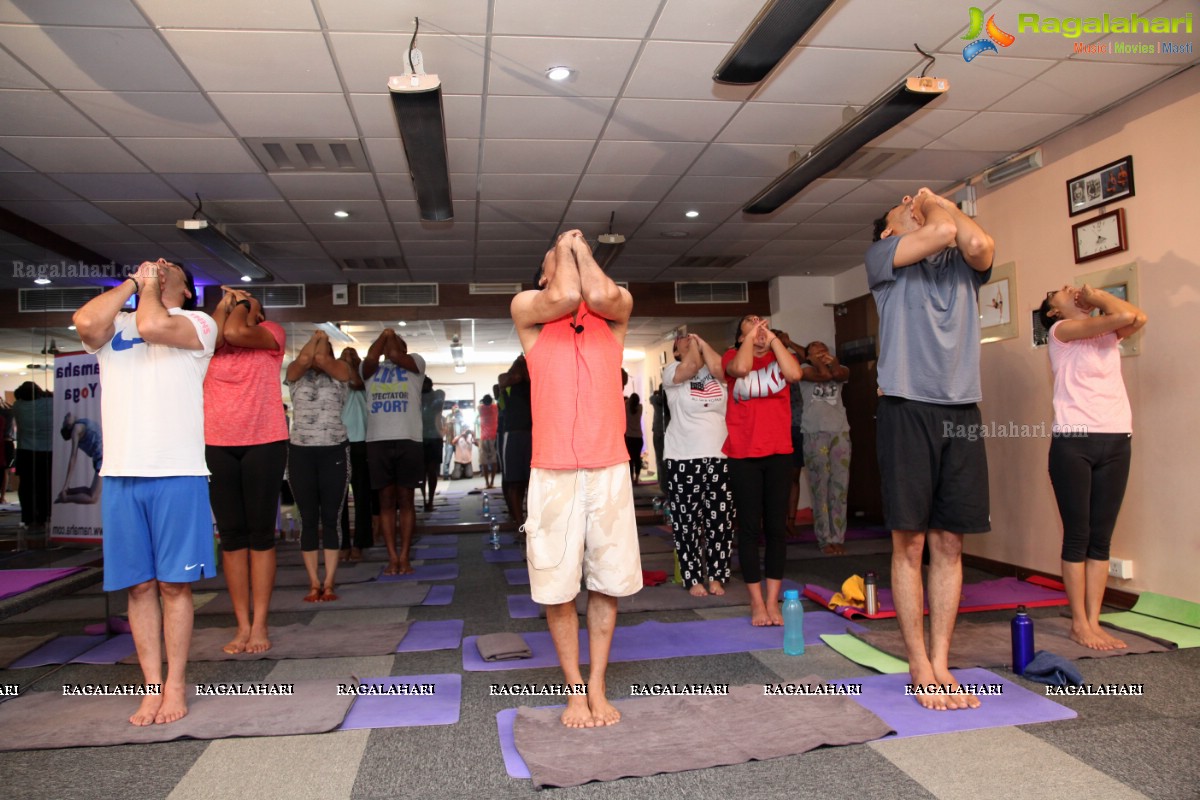 Tarun and Rashmi Gautam at Namaha Yoga, Banjara Hills, Hyderabad