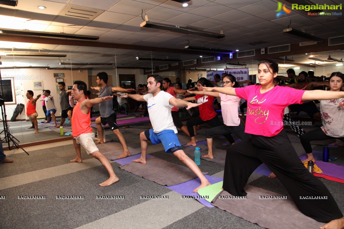 Tarun and Rashmi Gautam at Namaha Yoga, Banjara Hills, Hyderabad