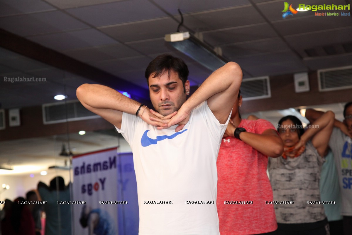 Tarun and Rashmi Gautam at Namaha Yoga, Banjara Hills, Hyderabad