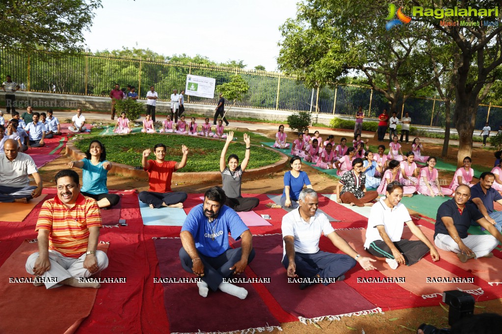 Nandamuri Balakrishna at addlife 'International Day of Yoga' Yoga Camp at KBR Park, Hyderabad