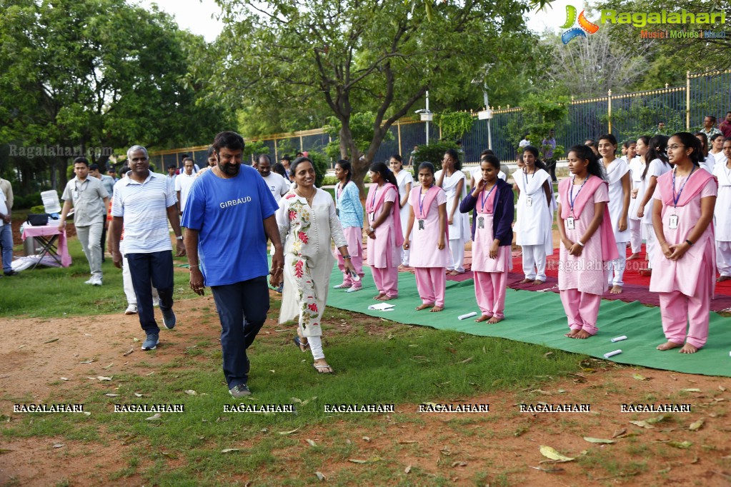 Nandamuri Balakrishna at addlife 'International Day of Yoga' Yoga Camp at KBR Park, Hyderabad