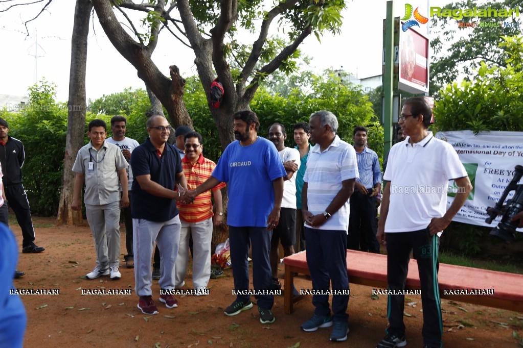 Nandamuri Balakrishna at addlife 'International Day of Yoga' Yoga Camp at KBR Park, Hyderabad