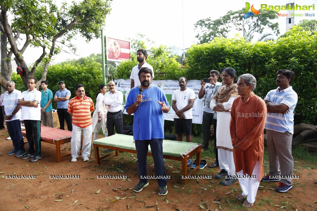 Nandamuri Balakrishna at addlife 'International Day of Yoga' Yoga Camp at KBR Park, Hyderabad