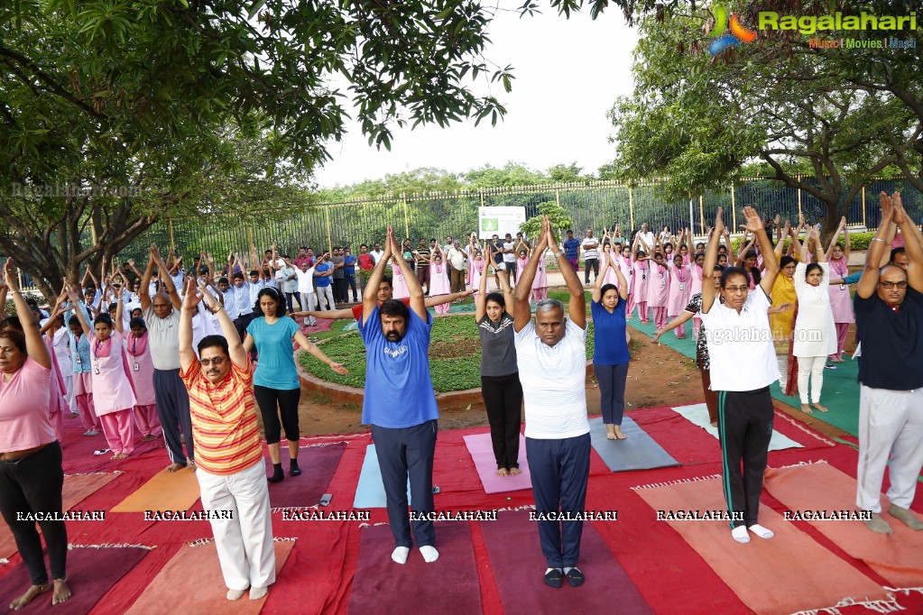 Nandamuri Balakrishna at addlife 'International Day of Yoga' Yoga Camp at KBR Park, Hyderabad