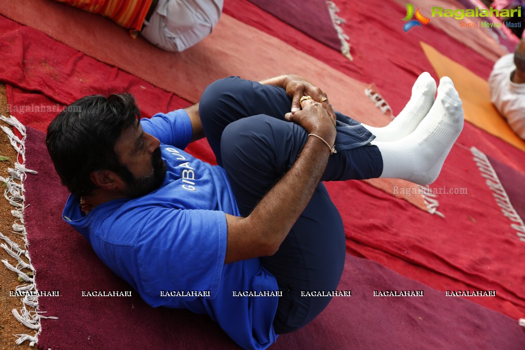 Nandamuri Balakrishna at addlife 'International Day of Yoga' Yoga Camp at KBR Park, Hyderabad