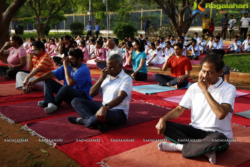 Nandamuri Balakrishna at addlife 'International Day of Yoga' Yoga Camp at KBR Park, Hyderabad