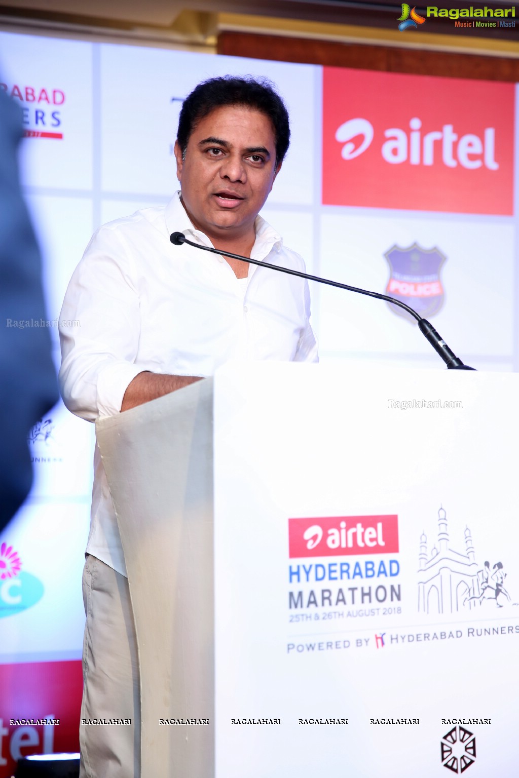 Announcement of 8th Edition of Airtel Hyderabad Marathon 2018 by Hyderabad Runners Society at Taj Krishna