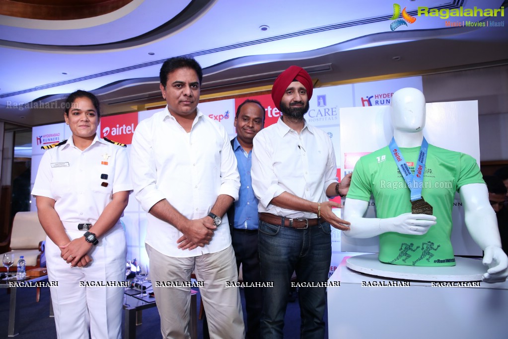 Announcement of 8th Edition of Airtel Hyderabad Marathon 2018 by Hyderabad Runners Society at Taj Krishna