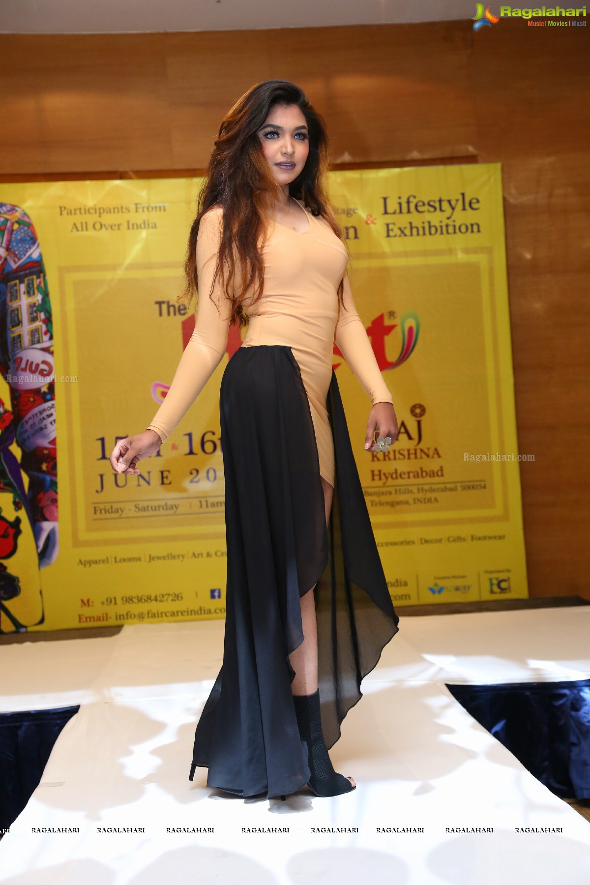 Fashion Show at Logo Unveiling of HAAT - India's Premium Heritage Fashion Exhibition at Hotel Marigold
