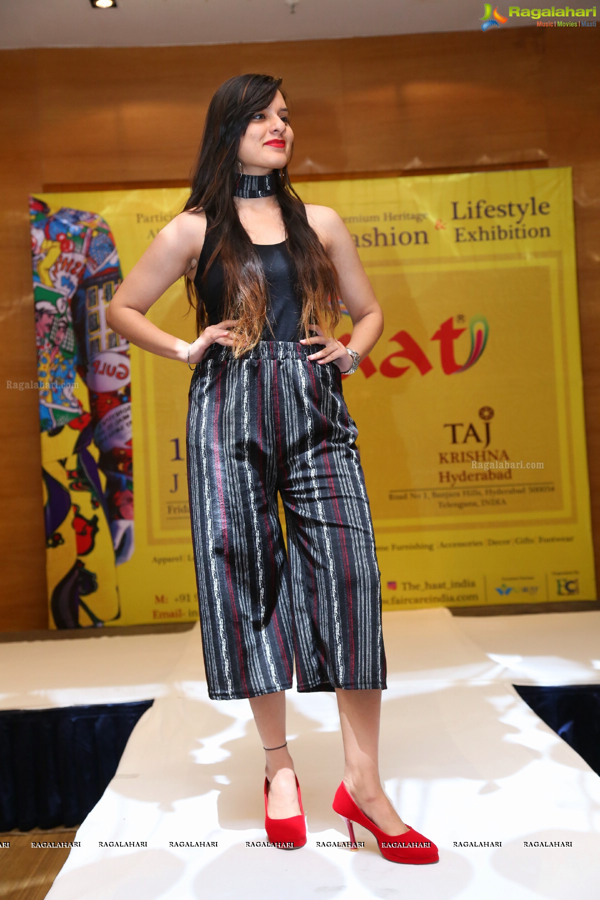 Fashion Show at Logo Unveiling of HAAT - India's Premium Heritage Fashion Exhibition at Hotel Marigold