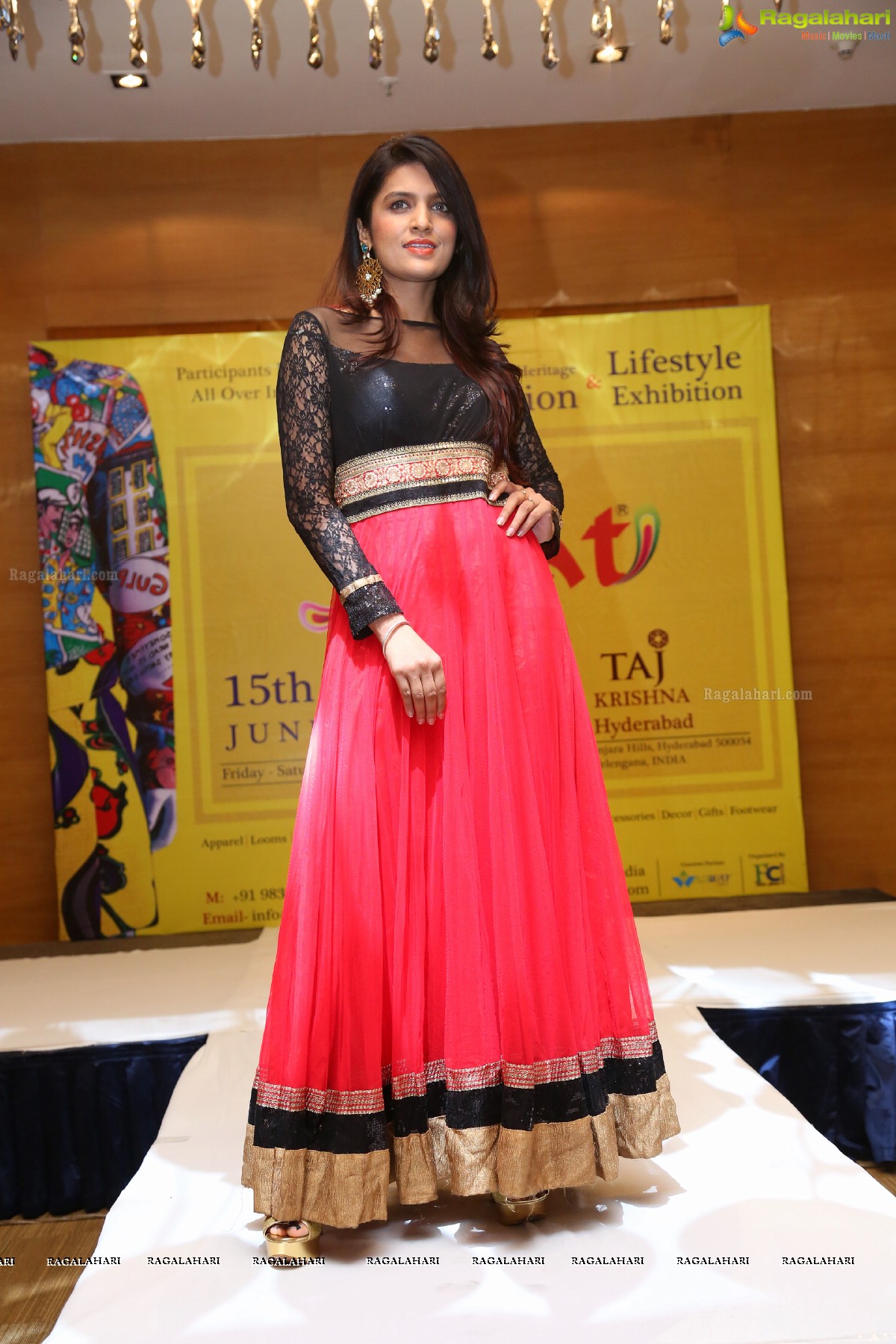 Fashion Show at Logo Unveiling of HAAT - India's Premium Heritage Fashion Exhibition at Hotel Marigold