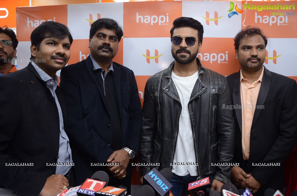 Happi Mobiles 25th Store Launch by Ram Charan at Chandanagar, Hyderabad