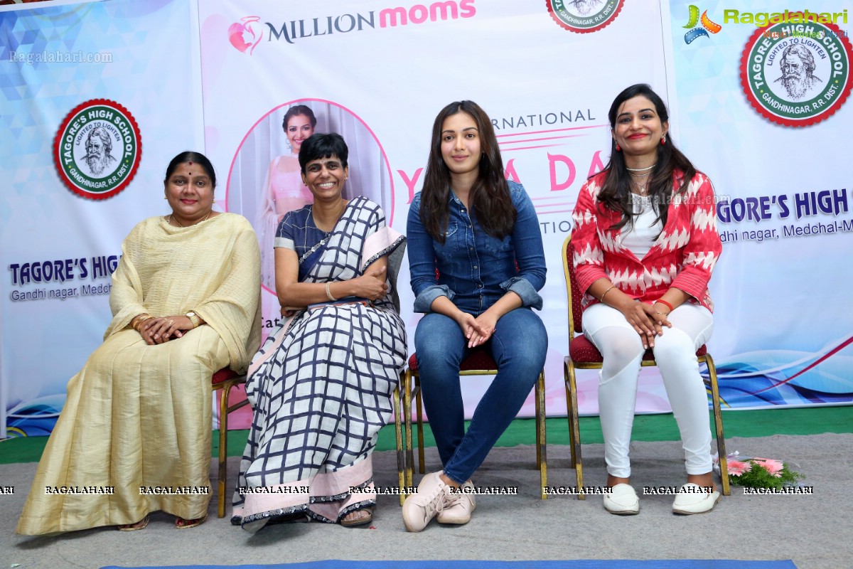 Catherine Tresa participates in 4th Intl Yoga Celebrations by MillionMoms and Tagore High School