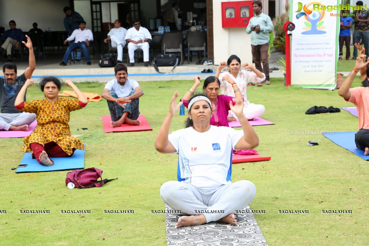 4th International Yoga Day Celebrations at Filmnagar Cultural Center